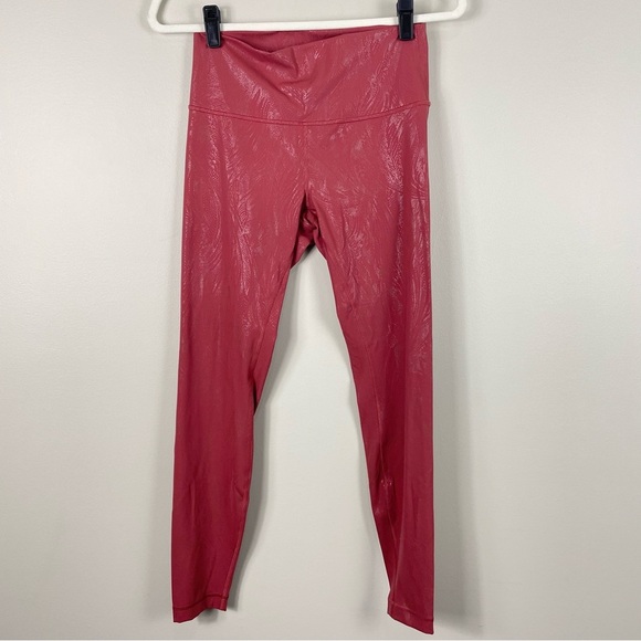 Lululemon Wunder Under High-Rise Tight 28" Shine Womens 8 W5CVZS Pink Foil - Picture 1 of 6